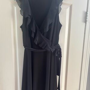 Merona Blue Ruffled Wrap Midi Dress